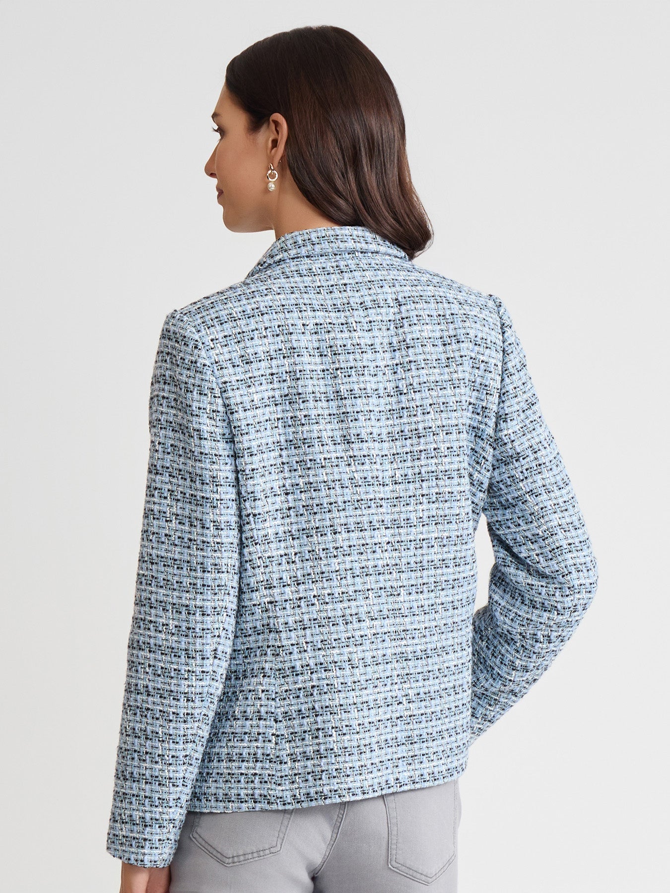 Faux Double Breasted Jacket, Tweed