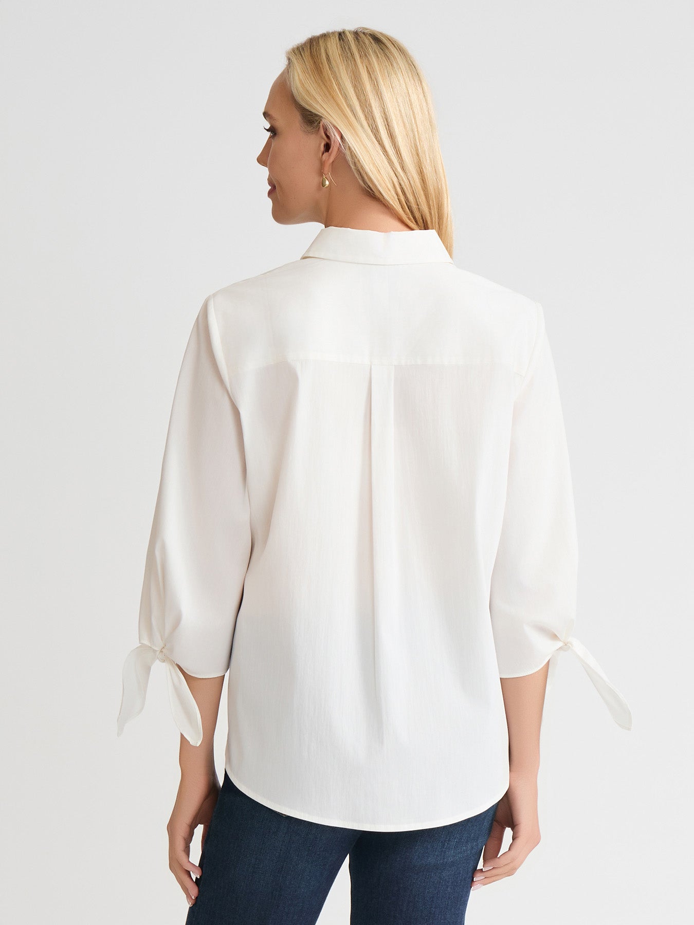 Tie Sleeve Button-Front Shirt