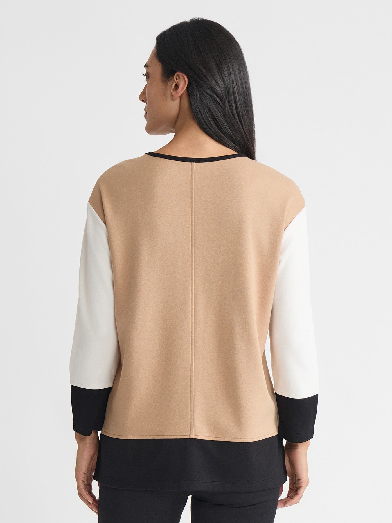 Petite Seam Detail Dolman Tunic, Colorblock
