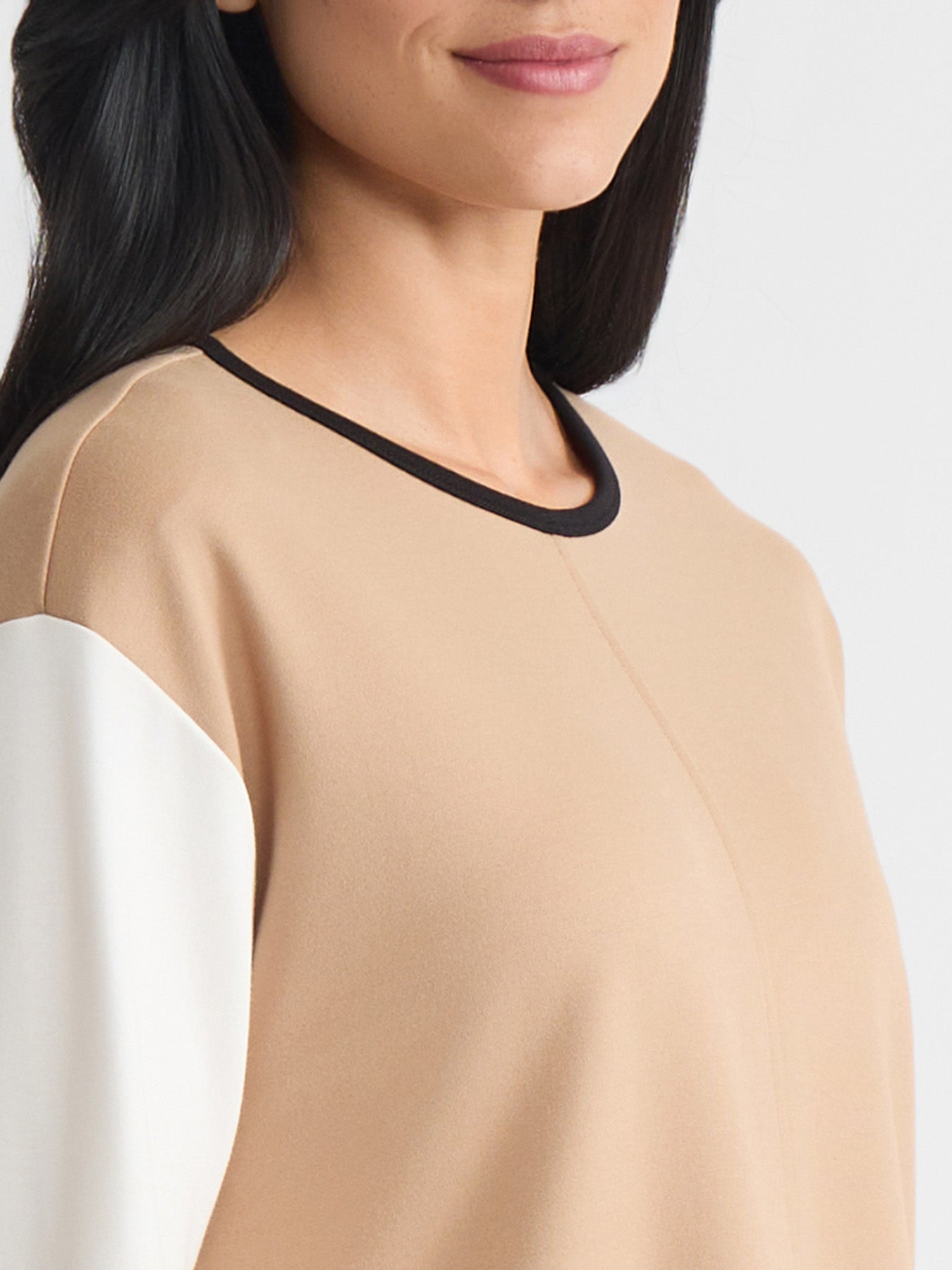 Petite Seam Detail Dolman Tunic, Colorblock