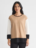 Seam Detail Dolman Tunic, Colorblock