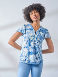 Flutter Sleeve V-Neck Top, Moss Crepe